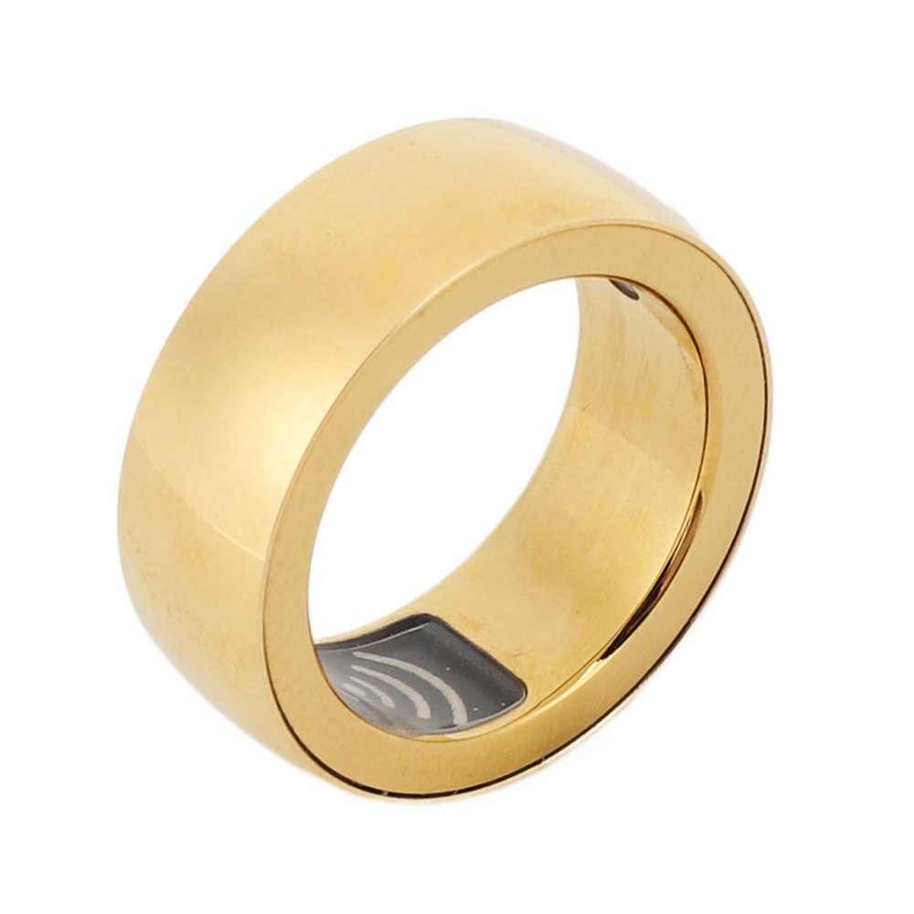 Diyeeni Smart Ring for Men Women, Health Ring with Charger Case, Sleep Tracking, Body Temp & Fitness Monitor, IP68 Work for iOS for Android, Gold (Size20 (US 10, for