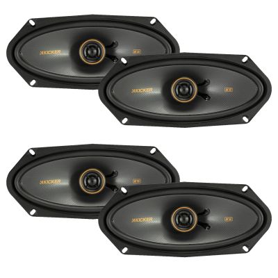 KICKER 4x10 150 Watt Peak Power 4-Ohm 2-Way Thin-Mount Car Audio Speakers (Qty 4)