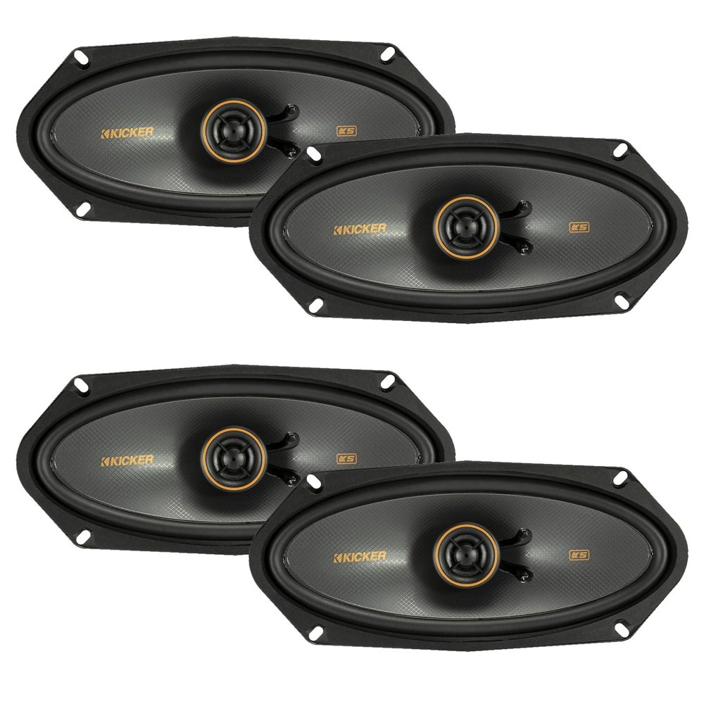 KICKER 4x10 150 Watt Peak Power 4-Ohm 2-Way Thin-Mount Car Audio Speakers (Qty 4)