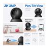 Tapo 2K Indoor Pan/Tilt Wired Security Camera - Works as a Baby Monitor & Pet Camera, Motion Detection, 2-Way Audio, Siren, Night Vision, No-Subscription Local Storage or Optional Cloud, C211 (2-Pack) view 2