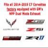 2014-2019 C7 Corvette Exhaust Remote Control  New Mild 2 Wild Version 2 view 3