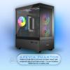 Apevia Phantom-MESH-BK Phantom Micro-ATX Dual-Chamber Mesh Gaming PC Case w/ 5X 120mm ARGB Fans, 366 RGB Modes, Mesh Airflow Performance Front Panel, 240mm Radiator Support, 2X USB3.0, HD Audio, Black view 2