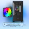 Apevia Phantom-MESH-BK Phantom Micro-ATX Dual-Chamber Mesh Gaming PC Case w/ 5X 120mm ARGB Fans, 366 RGB Modes, Mesh Airflow Performance Front Panel, 240mm Radiator Support, 2X USB3.0, HD Audio, Black view 3