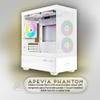 Apevia Phantom-MESH-WH Phantom Micro-ATX Dual-Chamber Mesh Gaming PC Case w/ 5X 120mm ARGB Fans, 366 RGB Modes, Mesh Airflow Performance Front Panel, 240mm Radiator Support, 2X USB3.0, HD Audio, White view 2