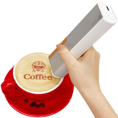 ylpddmm Mini Handheld Coffee Print,Handheld Food PrintPen,Latte Art Printer,Mini Food Printer, Food Machine PrintPen in Bread Cake for Cakes Bread Coffee Foodies Art Cooking,Brown