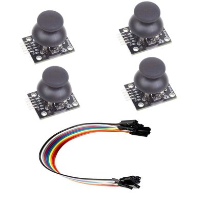 Ferwooh Game Joystick Sensor Dual Axis Game Controller Sensor Joystick Breakout Module with 10P Female Cable(Pack of 4PCS)