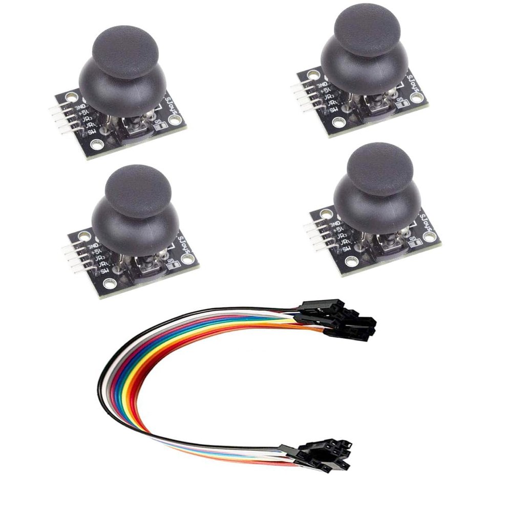 Ferwooh Game Joystick Sensor Dual Axis Game Controller Sensor Joystick Breakout Module with 10P Female Cable(Pack of 4PCS)