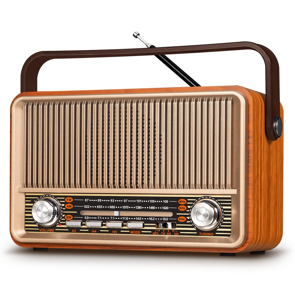 PRUNUS J-120 Radio Portable AM FM, Gifts for Mom Father, Plug in Wall