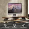 Fenge Monitor Stand Riser, Desk Top Shelf for 2 Monitors, Computer Stands for Desk, Wood & Steel Desktop Riser for Laptop, PC, Printer view 2