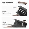 Fenge Monitor Stand Riser, Desk Top Shelf for 2 Monitors, Computer Stands for Desk, Wood & Steel Desktop Riser for Laptop, PC, Printer view 4