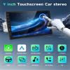 Wireless Carplay Single Din Car Stereo with Wireless Android Auto Airplay Mirror Link,Podofo 9inch 1080P HD Touch Screen Bluetooth Radio Audio Receivers with FM Radio SWC EQ DVR 12LED Backup Camera view 3