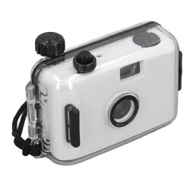 Zyyini 35mm Film Camera, Focus, Shutter Speed 1/100s, Reusable Film Camera with Case, for Snorkeling, Water Rafting, Swimming (Black and White)