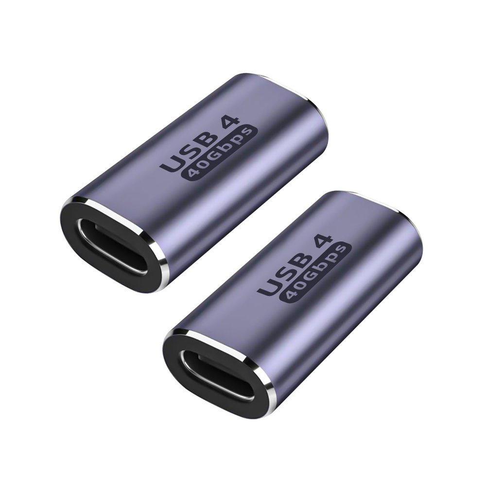GHQXZT USB C Female to Female Adapter,USB c Coupler Female to Female 100W Power Delivery, 40Gbps USB c to c Female with 8K 60Hz Video Display Compatible for iPad, MacBook,Thunderbolt 4/3 (2Pack)
