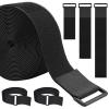WSZJINB 1.5In x 32Ft Cable Straps Heavy Duty With 40 Buckles, Black Hook and Loop Straps, Reusable Cable Ties for Organizer or Storage view 1