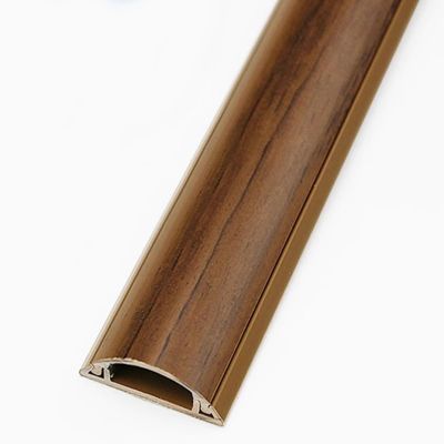 Self Adhesive PVC Floor Cord Cover, Vintage Half Round Hard Wood Wire Protector, Wood Grain TV Cable Hider for Office Kitchen Home, Easy to Install(3 cables, F-Length 39.3")