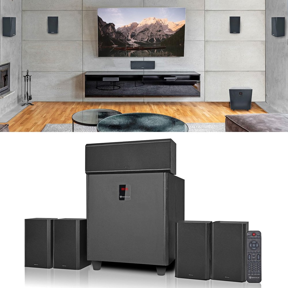 Rockville HTS820 5.1-Channel Bluetooth Home Theater System, 8" Subwoofer