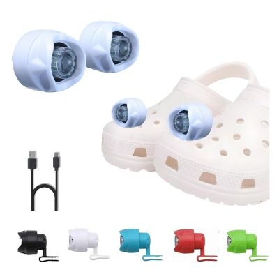 Rechargeable Flashlights for Crock Clog, 2 PCs Clip on Clog Headlights for Shoes, Waterproof Hands Free Flashlights with 3 Light Modes for Dog Walking, Camping, Running, Suitable for Adults Kids
