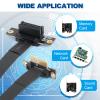 YHX-US New PCIE 3.0 X1 Extension Cable High Speed Flexible Riser Cable 90 Degree Adapter 36 PIN Sound Card Network Card Extension Cable (100MM) view 3