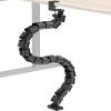 DeskLogics Clamp-On Cable Management Spine, No-Drill Vertebrae Wire Hider for Glass & Wood Standing Desks, Tool-Free Adjustable Desk-to-Floor Cord Organizer Snake with Non-Scratch Silicone Padding view 1