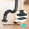 DeskLogics Clamp-On Cable Management Spine, No-Drill Vertebrae Wire Hider for Glass & Wood Standing Desks, Tool-Free Adjustable Desk-to-Floor Cord Organizer Snake with Non-Scratch Silicone Padding view 4