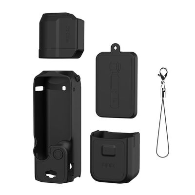Coyktonty Osmo Pocket 3 Silicone Case 5in1 Set,Silicone Protective Case Cover for DJI Pocket 3 Cam (Black)