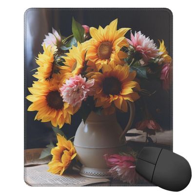 Mousepad Small MouseMat with Anti-Slip Rubber Base Summer Flower Arrangment MousePads for Man Woman Computer Mousepad for Wireless Mouses Keyboard Mat Gaming Desk Pad for Home