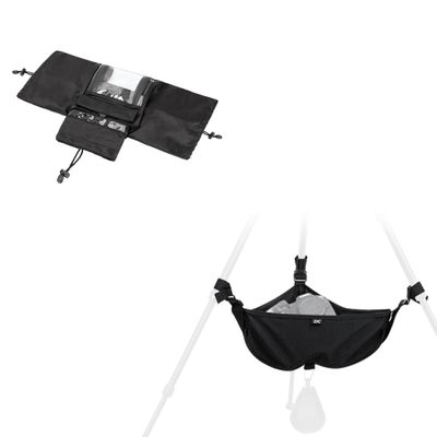 Tripod Weight Stone Bag for Lightweight Tripod Easel Light Stand Astrophotography, with Nylon Cmaera Rain Cover Sleeve for Canon Nikon Sony Mirrorless Cameras with Lens Below 7.1x5.5x9.1inch