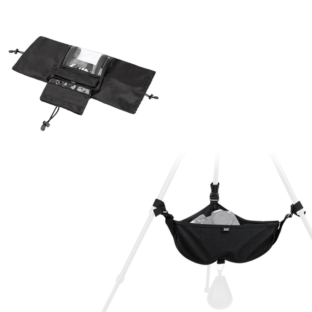 Tripod Weight Stone Bag for Lightweight Tripod Easel Light Stand Astrophotography, with Nylon Cmaera Rain Cover Sleeve for Canon Nikon Sony Mirrorless Cameras with Lens Below 7.1x5.5x9.1inch