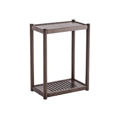 GLigeT 2-Tier Mobile CPU Holder Wood PC Tower Stand with Invisible Caster Wheels Floor Standing PC Main Case Stand for Home Office(Brown,L)
