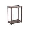 GLigeT 2-Tier Mobile CPU Holder Wood PC Tower Stand with Invisible Caster Wheels Floor Standing PC Main Case Stand for Home Office(Brown,L) view 1