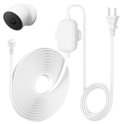 delilyn 25ft/7.5m Power Cable Compatible with Google Nest Cam Outdoor or Indoor, Battery(2nd Gen), Weatherproof 5V 2A Charging Cable for Nest Cam Continuously with One-Piece Molding Adapter