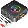 Bluetooth 5.4 Transmitter Receiver 3-in-1 Bluetooth Adapter HiFi Audio Receiver FM Transmitter with LED Display 3.5mm AUX RCA USB for TV/Car/PC/Home Stereo/Speakers view 1