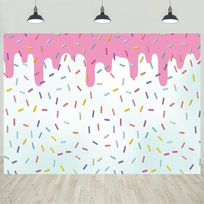 15x10ft Donut Backdrop Colorful Sprinkles Photography Background Boys Girls Birthday Sweet One Donut Grow Up Baby Shower Party Decorations Banner Photo Studio Props