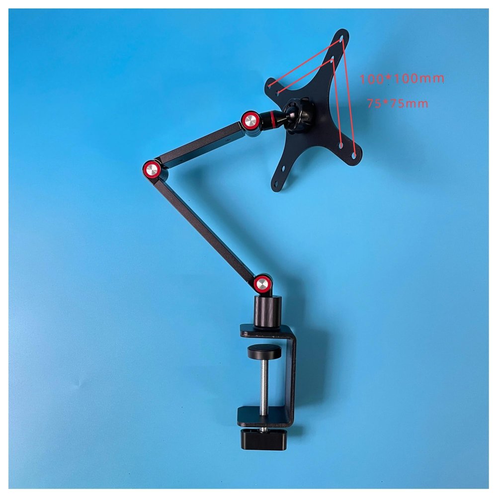 AVXANKTG Portable Monitor Stand Aluminum Alloy Clip-On Adjustable Desk Mount Bracket for 13.3 14 15.6 17.3 Inch Screens(A)