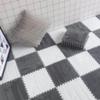 20pcs Splicing Mat Ins Style Room Carpet, Bedroom, Children's Bedside Blanket, Stain Resistant Living Room, Soft Thicken Interlocking Carpet Tiles Floor Mat(Grey+Brown) view 3