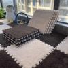 20pcs Splicing Mat Ins Style Room Carpet, Bedroom, Children's Bedside Blanket, Stain Resistant Living Room, Soft Thicken Interlocking Carpet Tiles Floor Mat(Grey+Brown) view 4