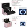 Retro musique Aluminium 12" Vinyl Record Storage Case with Unique Folding Front Flap for Better Access to Your LPs,Holds up to 40 LPs,(in PVC Sleeves) includes 40 Vinyl Record Outer Sleeves, Rose Gold view 3