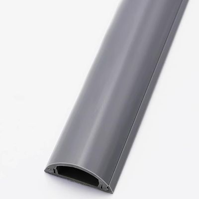 Self Adhesive PVC Floor Cord Cover, Vintage Half Round Hard Wood Wire Protector, Wood Grain TV Cable Hider for Office Kitchen Home, Easy to Install(7 cables, L-Length 39.3")