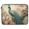 15inch Laptop Sleeve Bag Oriental Peacock on Flower Tree Laptop Bag Shockproof Computer Carrying Cover Slim Briefcase Handbag view 1