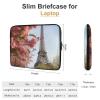 15inch Laptop Sleeve Bag Paris Eiffel Tower Flower Laptop Bag Shockproof Computer Carrying Cover Slim Briefcase Handbag view 2