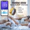Oulencu Smart Ring Health Tracking Sleep Tracker for Men and Women, Fitness Tracker, Heart Rate, Blood Oxygen Monitor, Calorie Tracker, Shake and Take Photos, Waterproof (Gold, #12-67.2mm/2.65in) view 3