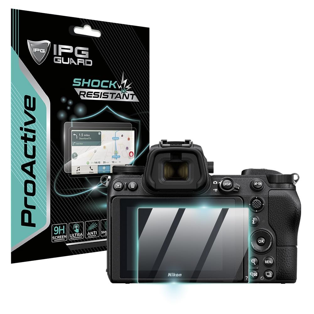IPG ProActive for Nikon Z6-Z7 Camera Display (2 Units) 9H Hardness Screen Protector Smooth Glass Touch Ultra Responsive High Clarity Anti Scratch Smudge & Shock Proof Nano Technology Guard (Z6-Z7)