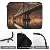 17inch Laptop Sleeve Bag New York Manhattan Bridge Night Laptop Bag Shockproof Computer Carrying Cover Slim Briefcase Handbag view 4