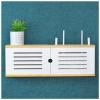 FENOKD Wall Mount WiFi Uter Storage Box Wooden Uter Fenches Power Strip and Cable Management Storage Box for Bedom Living Om (C 60X21X12Cm) view 1