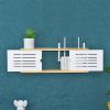 FENOKD Wall Mount WiFi Uter Storage Box Wooden Uter Fenches Power Strip and Cable Management Storage Box for Bedom Living Om (C 60X21X12Cm) view 2