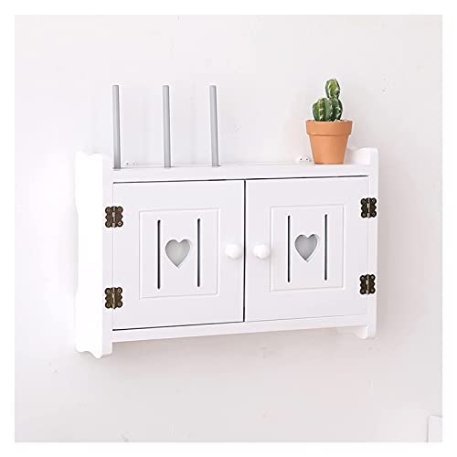 FENOKD Wooden Uter Storage Box Wall Mounted Non-Punching Cable Management Box Cable Organizer Box to Cover and Hide Power Strips/Cords (E Small)