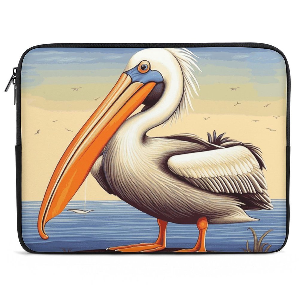 15inch Laptop Sleeve Bag Pelican Birds Laptop Bag Shockproof Computer Carrying Cover Slim Briefcase Handbag