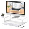Beimu Acrylic Monitor & Laptop Stand Riser - Clear Computer & Laptop Stand for Desk - Compatible with iMac, MacBook & All Notebooks - White Aesthetic Decoration for Office & Home view 1