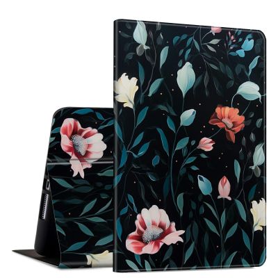 GFRGTFHYT for iPad Air 13 Inch Case M2 2024 for Women Men PU Leather Slim Lightweight Folio Kickstand Multi-Angle Stand Smart Shell Cover with Auto Wake/Sleep,Art Flower