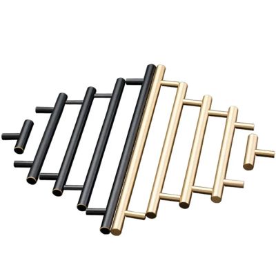 DYINGZL Black/Gold Modern Cabinet Knobs and Handles Solid Brass Kitchen Door Handles Furniture Handle Black Gold Drawer Knob(Knob-Black-Small)